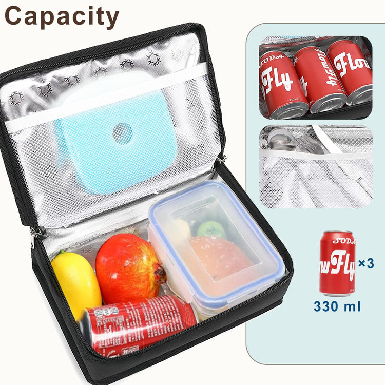 Small Insulated Lunch box Portable Soft Bag Mini Cooler Thermal Meal Tote Kit with Handle for Work & School