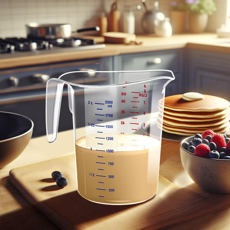 Melissa - 64-Ounce Plastic Measuring Pitcher (1-Pack), 8-Cup (2-Quart) Food-Grade Measuring Jug, Unbreakable, Stackable, Dishwasher-Safe, Great for Oil, Vinegar, Flour, and More
