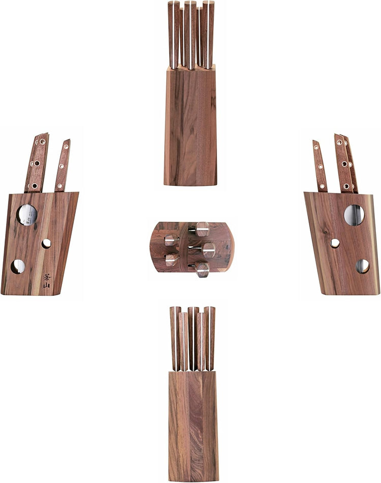 Cangshan W Series 6 Piece German Steel Knife Block Set, Walnut
