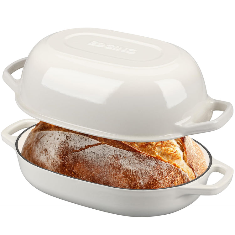 Enameled Cast Iron Oval Dutch Oven Pot with Lid