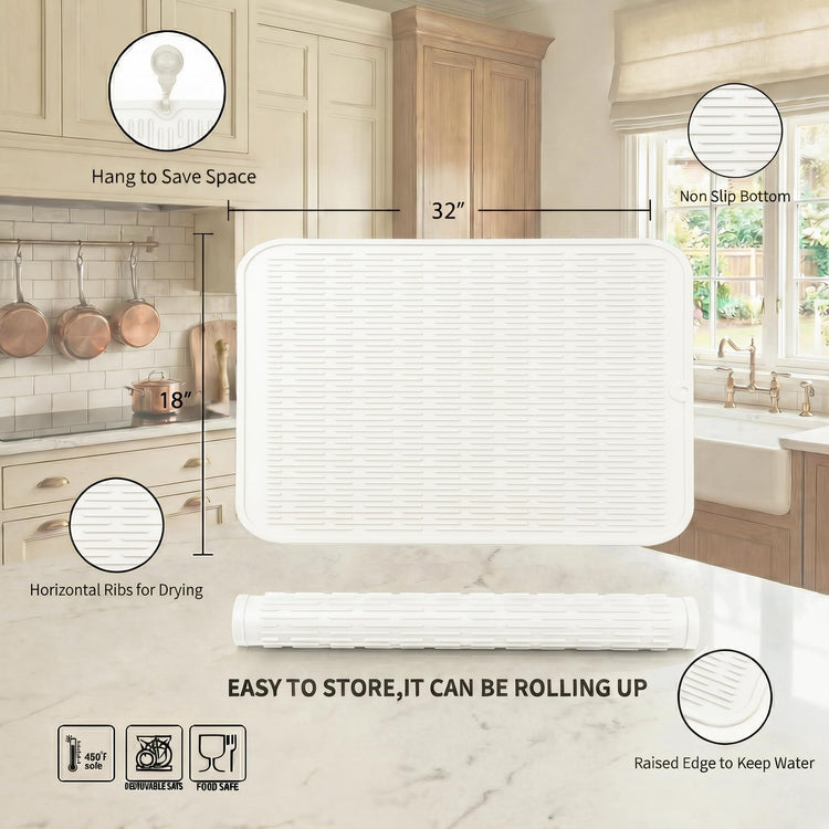 Silicone Dish Drying Mat for Multiple Usage