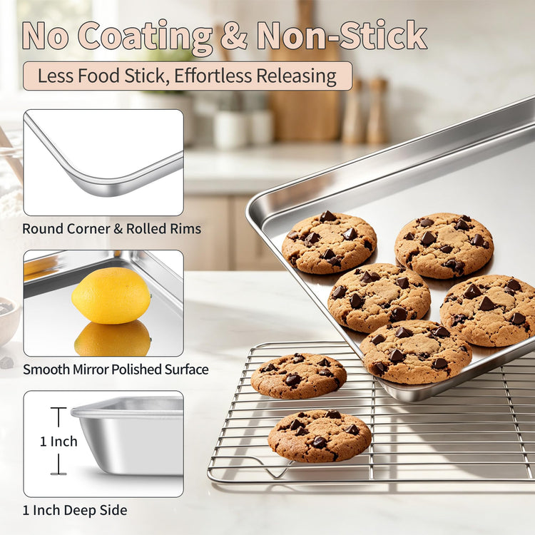 Stainless Steel Baking Sheet with Rack Set