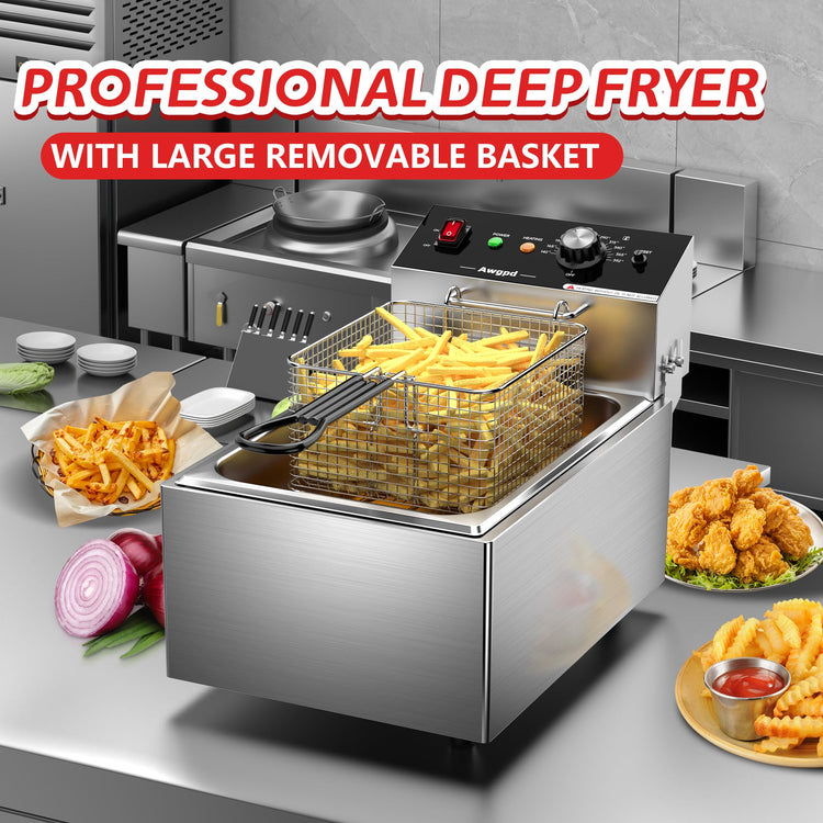 Electric Deep fryer Single Tank Deep Fryer with Basket Capacity 10L