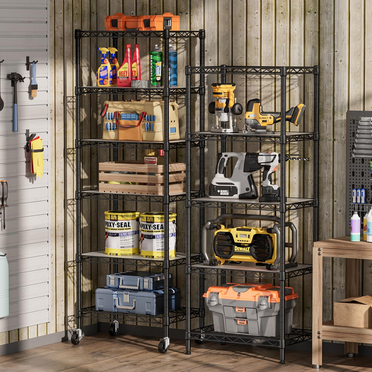 Small Wire 5 Adjustable Shelves Pantry Metal Shelf Floor Organizer