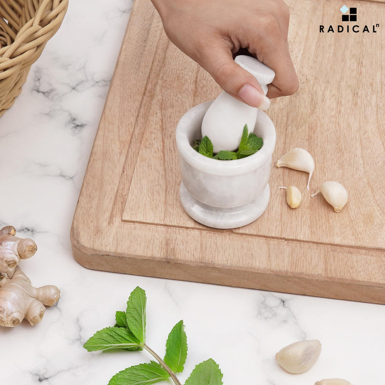 Marble Mortar and Pestle Set Small Spice Grinder & Herb Grinder