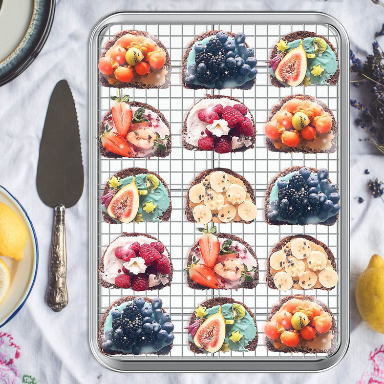 Baking Sheet with Cooling Rack Set [2 Sheets + 2 Racks]
