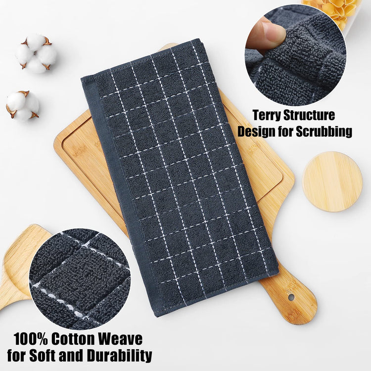 100% Cotton Terry Kitchen Dish Cloths (6 Count)