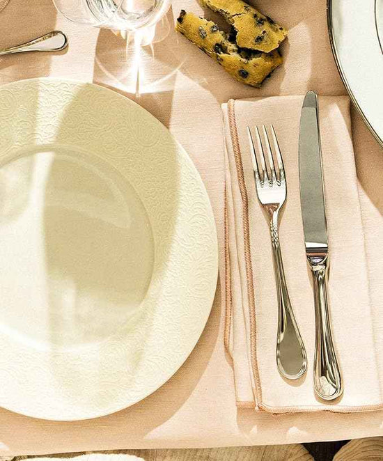 Degrenne Luxury French Cutlery Set - 5 Piece Silverware Set, Includes Forks, Spoons & Knife, Stainless Steel Flatware, Dishwasher Safe, Made in France - Verlaine Collection