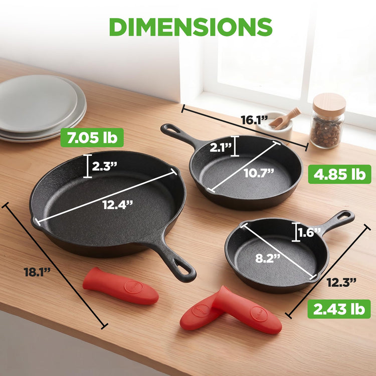 3pc Cast Iron Skillets