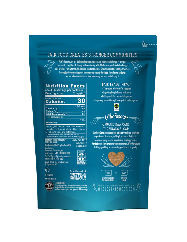 Organic Raw Cane Turbinado 24oz (288 Ounce)