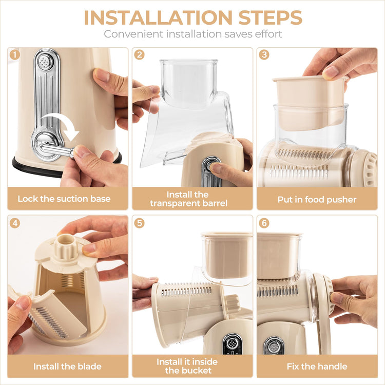 Rotary Cheese Grater 5 Blades