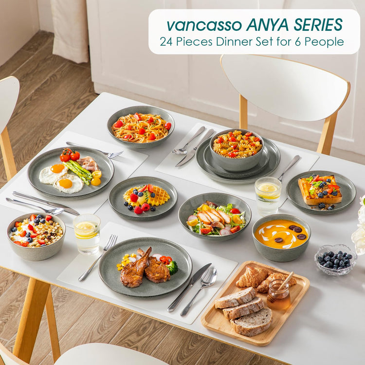 ANYA 24 Pieces Plates and Bowls Set