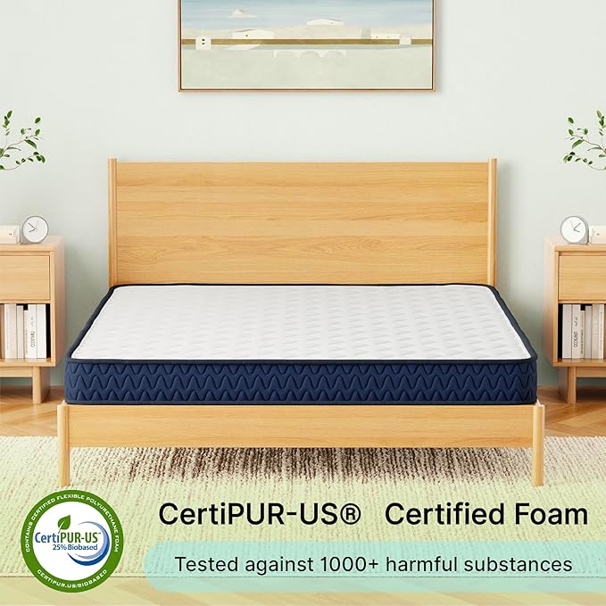 Signature Design by Ashley Twin Size Firm 6" Memory Foam Mattress, Super Soft Foam with Breathable Quilted Cover, Fiberglass Free, Mattress in A Box, Adjustable Base Compatible, Limited Warranty