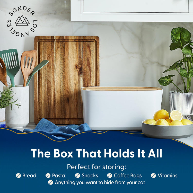 Sonder LA Union Bread Box with Wood Lid
