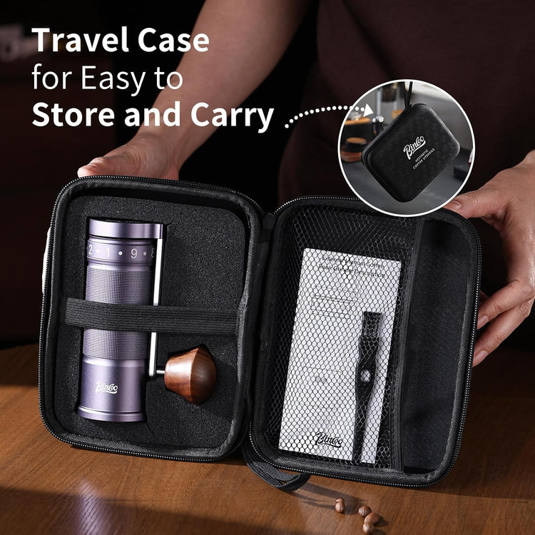 Manual Coffee Grinder with Foldable Handle, Conical Burr Coffee Grinder with 20g Capacity, Adjustable External Grind Setting for Travel,Camping,Home