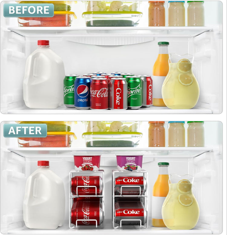 Sorbus Soda Can Rack Beverage Dispenser – Dispenses 12 Standard Size 12oz Soda Cans (White)
