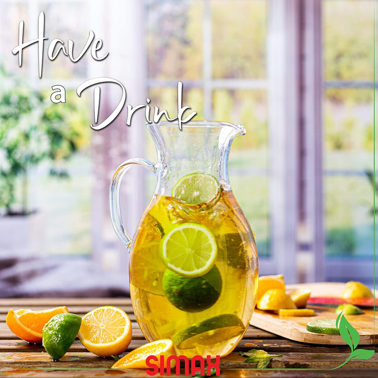 Simax Glass Pitcher With Spout, 1.5 Quart Borosilicate Glass Pitchers With Handle, Made in Europe Glass Water, Cocktail, Margarita, Sangria Pitcher