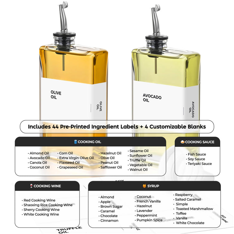 Glass Oil Dispenser for Kitchen (2 Count)