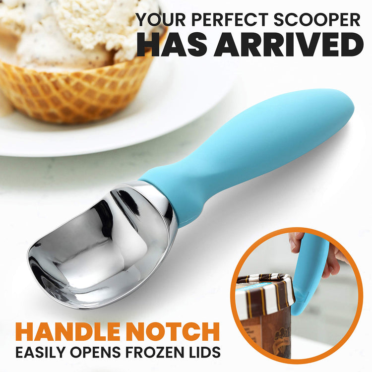 Stainless Steel Ice Cream Scoop with Soft Grip Handle