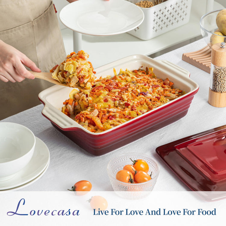 4.5 Quart Ceramic Casserole Dish with Lid