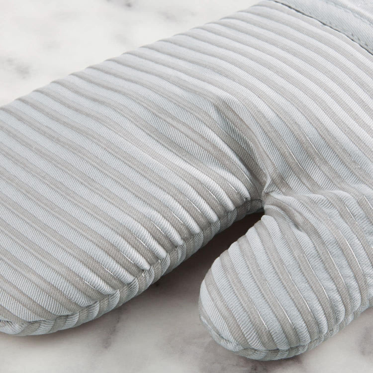 KITCHENAID Quilted Cotton Terry Cloth Oven Mitt, Pot Holder, Kitchen Towel 4-Pack Set, Heat Resistant, Silicone Grip, 16"x26", 7"x13" & 7"x10", Matte Grey