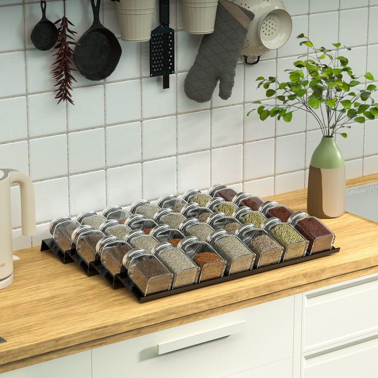 Acrylic Spice Drawer Organizer Rack Adjustable From 12 Inch to 24 Inch Wide