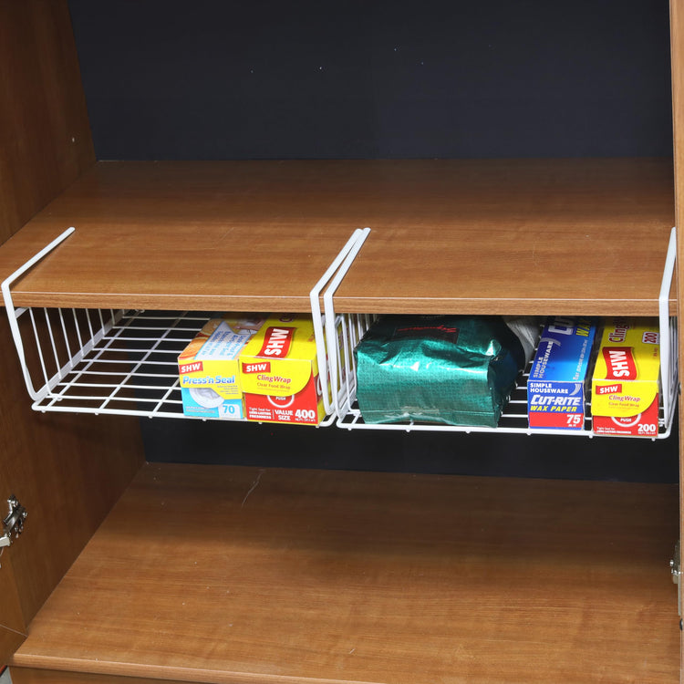 2 Pack Under Shelf Wire Metal Basket Shelf (2 Count)