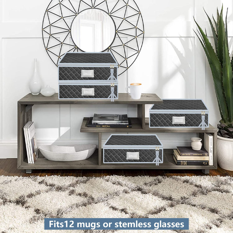 Mug and Cup Storage Box with Dividers (2 Count)