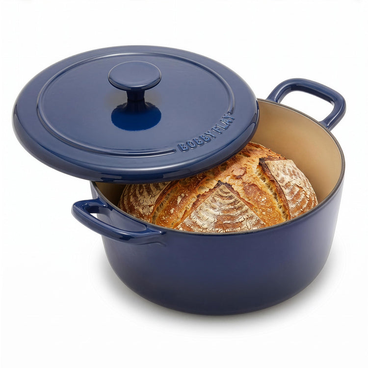 x Bobby Flay 5.5QT Enameled Cast Iron Dutch Oven With Lid