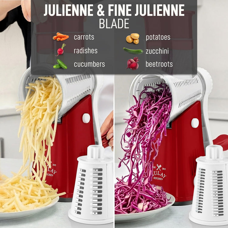 Rotary Cheese Grater 5 Blade Cheese Shredder