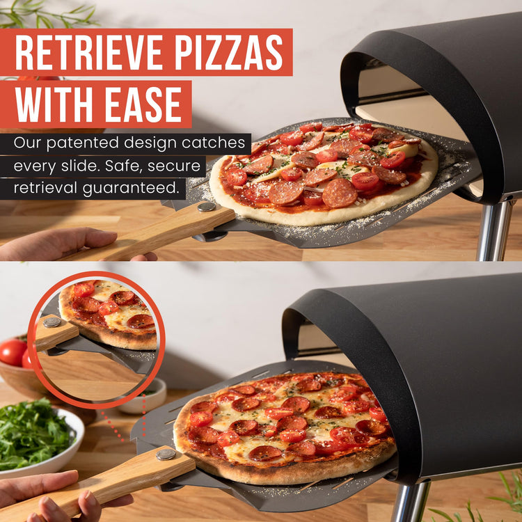 Aluminum Perforated Pizza Peel 16 Inch with Foldable Handle