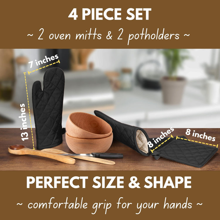 Pot Holders and Oven Mitts Sets for Kitchen Heat Resistant