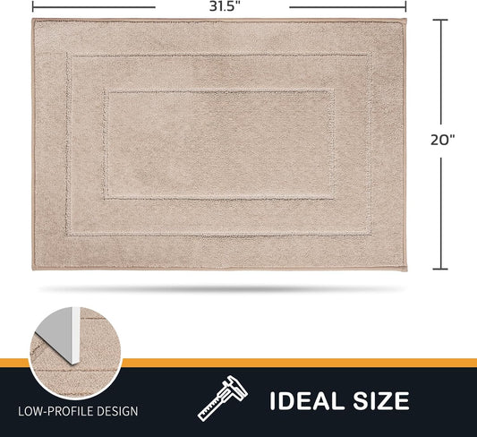 PURRUGS Dirt Trapping Door Mat 20" x 31.5", Non-Slip/Skid Machine Washable Entryway Rug, Dog Doormat, Super Absorbent Welcome Mat for Muddy Wet Shoes and Paws, Beige
