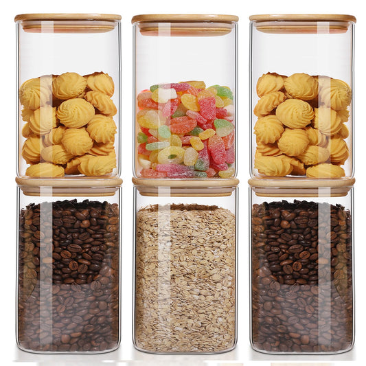 50oz Glass Food Storage Jars Set of 6 (6 Count)