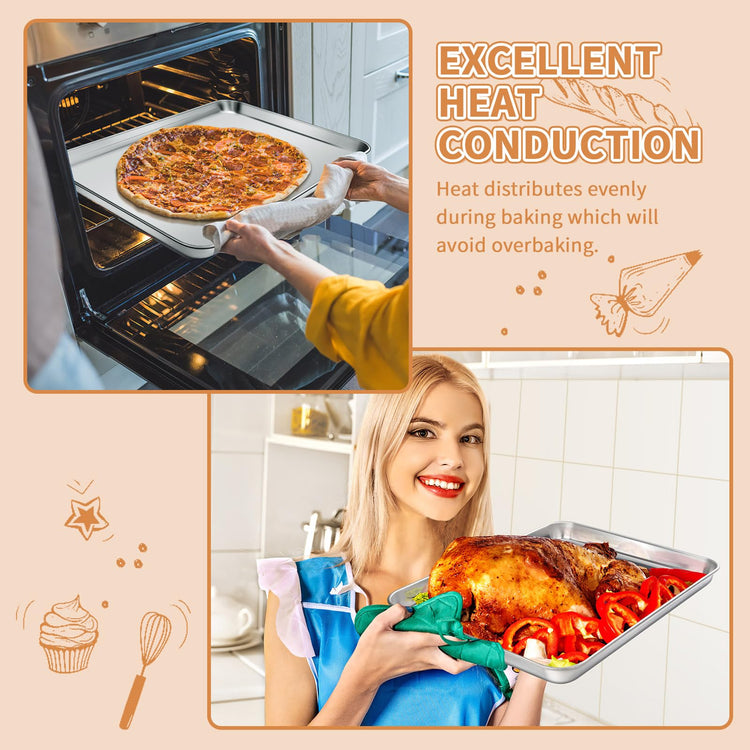 Stainless Steel Baking Sheet Pan Set of 2
