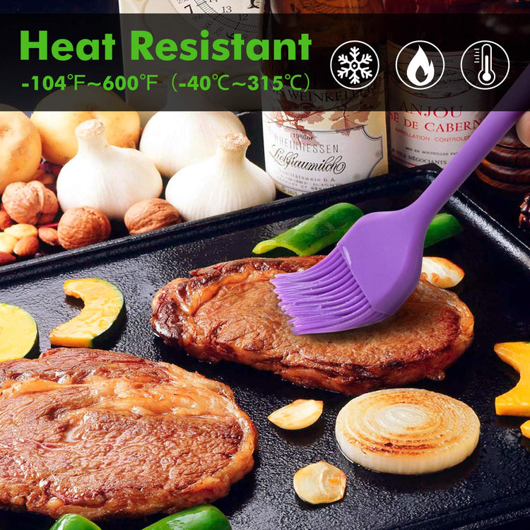 600℉ Heat Resistant BPA Free Silicone Marinading Meat Grill Basting Pastry Brush for Oil Butter Sauce Sausages Desserts Turkey Baster Grill Barbecue