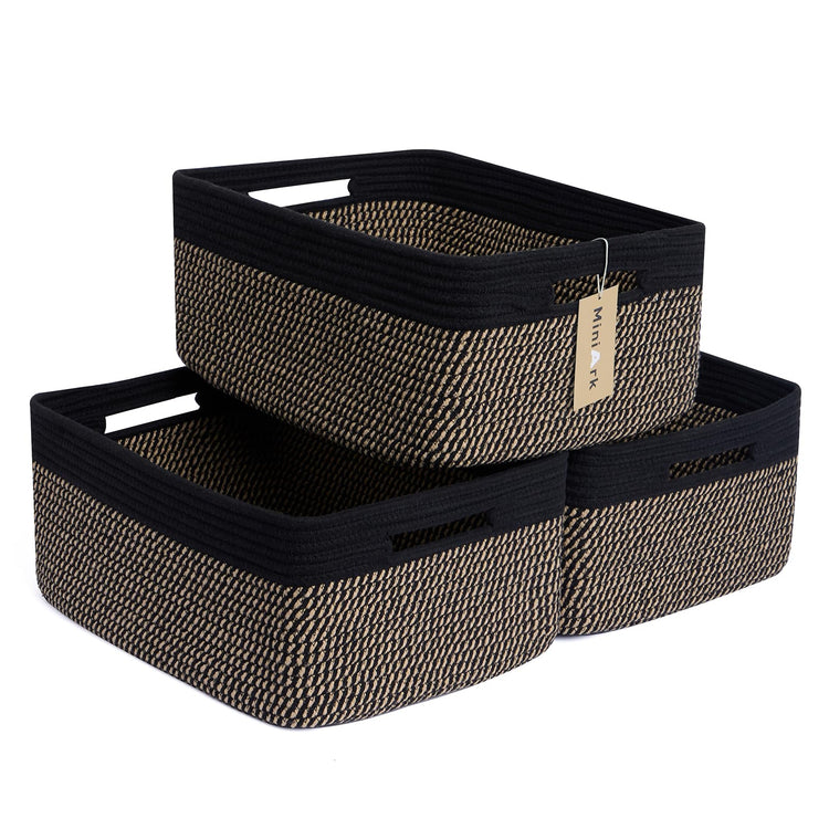 Large Storage Baskets for Shelves (3 Count)