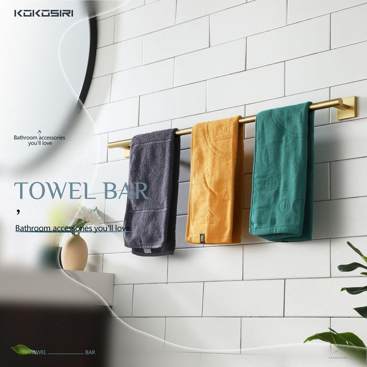 Bathroom Towel Bar 32'' Towel Holder for Bath Kitchen Cabinet Towel Rails 32 Inch Brushed Gold Stainless Steel B4005BG
