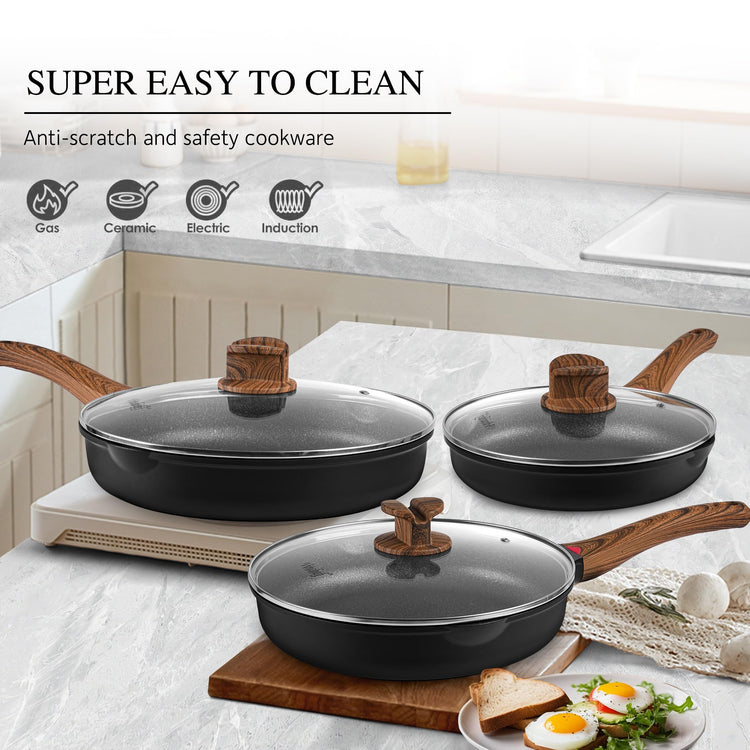 8 Inch Nonstick Frying Pan Skillet with Lid