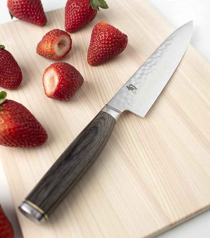 Shun Cutlery Premier Grey Utility Knife 6.5", Narrow, Straight-Bladed Kitchen Knife Perfect for Precise Cuts, Ideal for Preparing Sandwiches or Trimming Small Vegetables, Handcrafted Japanese Knife