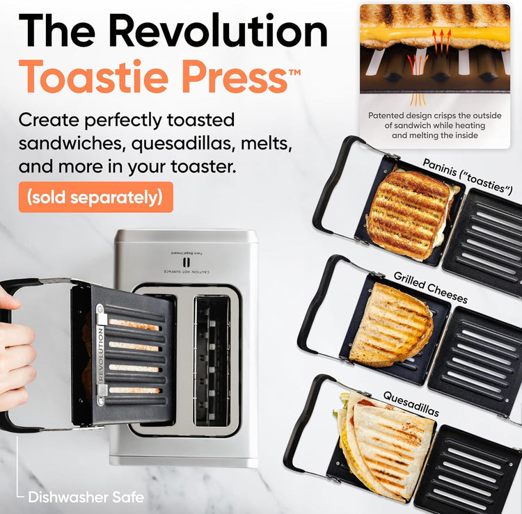 Revolution R180 Connect Smart Toaster, 2-Slice High-Speed Touchscreen Toaster with Patented InstaGLO Technology, Wi-Fi Connectivity, Weather Widget, and Over-the-Air Updates, Black