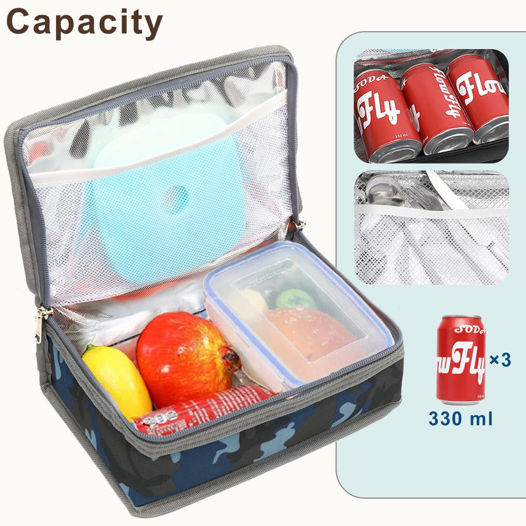 Small Insulated Lunch box Portable Soft Bag Mini Cooler Thermal Meal Tote Kit with Handle for Work & School