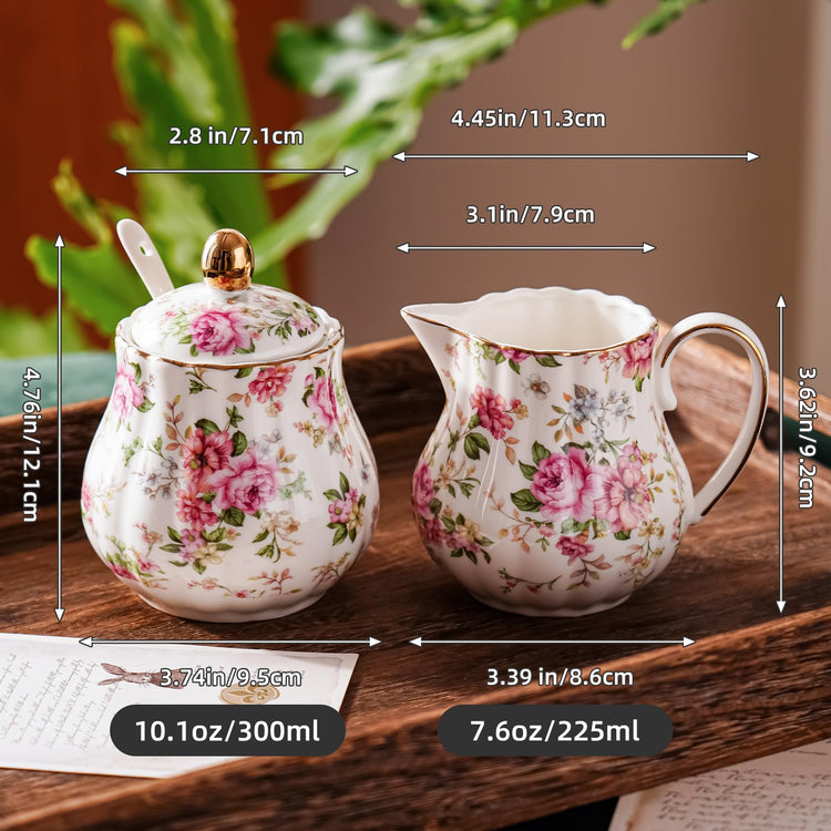 Ceramic Sugar and Creamer Set