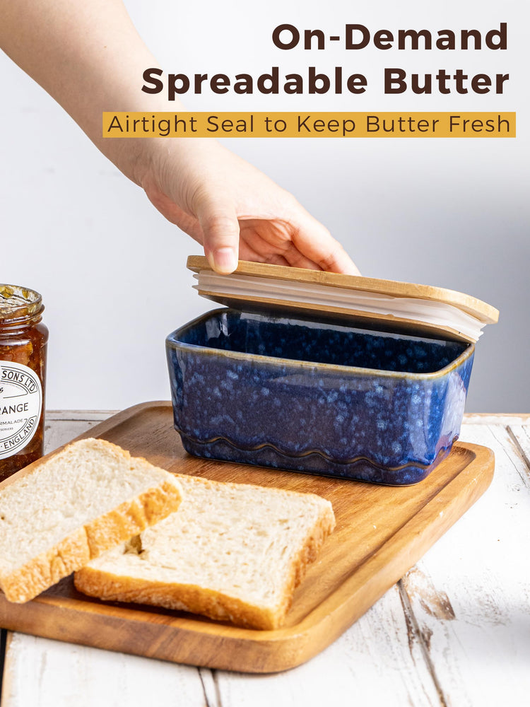 Ceramic Butter Dish with Lid for Countertop