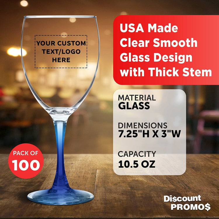 Custom Nuance Wine Glasses by ARC 10.5 oz. Set of 10 (100 Count)