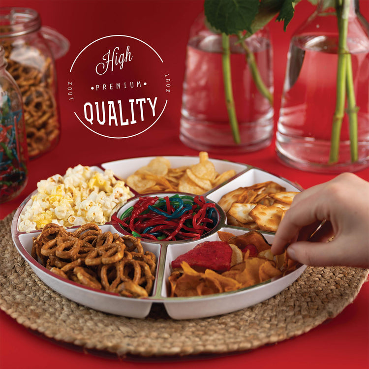 6 Sectional Round Plastic Serving Tray