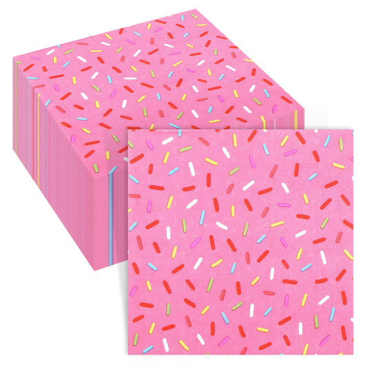 100 Pcs Sprinkles Donut Napkins Birthday Party (100 Count)