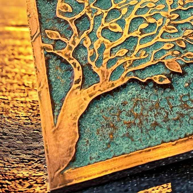 nooc art Handmade Copper Wall Art for Home, Living Room, Bedroom, Kitchen and Office Decor, Rustic Decorative Mural Art for Farmhouse Decor (Tree of Peace, 9.8 x 13.8, Unframed)