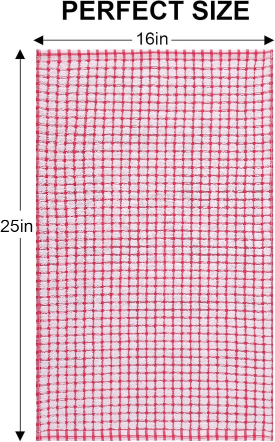 Kitinjoy Cotton 6 Pack Terry Kitchen Towels, 16 x 25 Inches Super Soft and Absorbent Dish Towels, Quick Drying Hand Towels for Kitchen Drying, Red - Nestoria