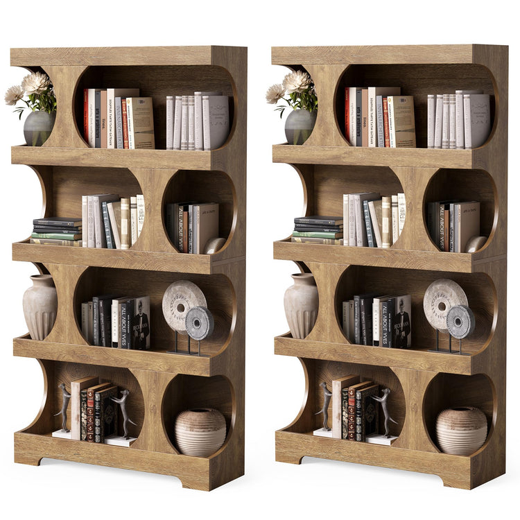 4 Tier Large Bookshelf Set 2 (2 Count)